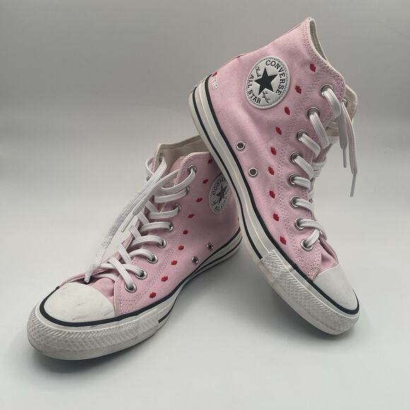 Converse Chuck Taylor All Star High Embroidered Hearts Cherry Blossom W Size 10 - Picture 2 of 9